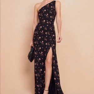 Reformation Evelyn Dress Size 2, Black Floral